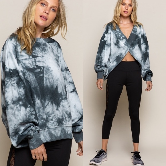 Galaxy Black Reversible French Terry Top - Picture 1 of 6